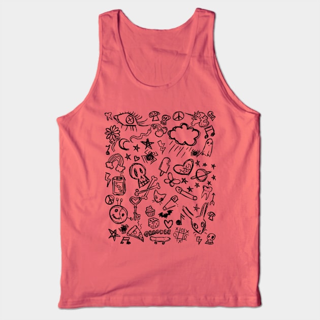 Notebook Doodles Tank Top by Jan Grackle